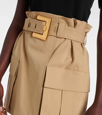 Minigonna in gabardine di cotone con cintura | Balmain