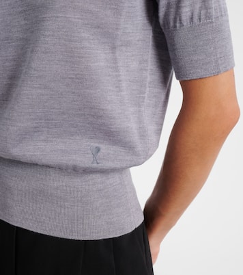 Wool and silk polo shirt | Ami Paris