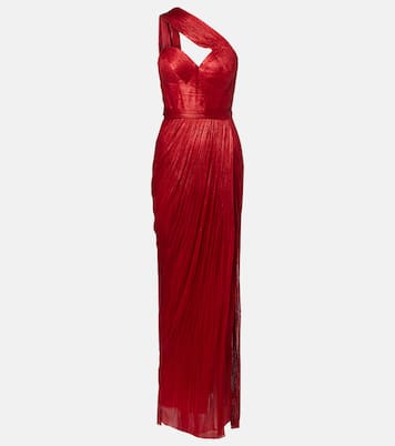 Claudine scarf-detail silk mousseline gown | Maria Lucia Hohan