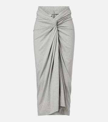 Gathered cotton jersey midi skirt | Dries Van Noten
