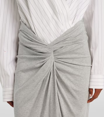 Gathered cotton jersey midi skirt | Dries Van Noten