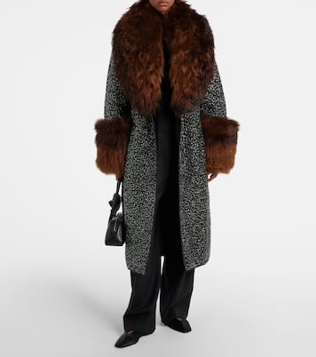 Embellished shearling-trimmed coat | Jacques Wei