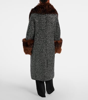 Embellished shearling-trimmed coat | Jacques Wei