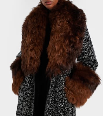 Embellished shearling-trimmed coat | Jacques Wei