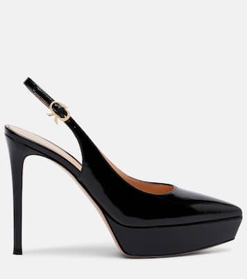 Pumps slingback Dasha 115 in vernice con plateau | Gianvito Rossi
