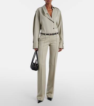 Gerade Low-Rise-Hose aus Wolle | The Attico