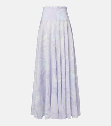 Orchidee cotton maxi skirt | Pucci