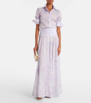 Orchidee cotton maxi skirt | Pucci