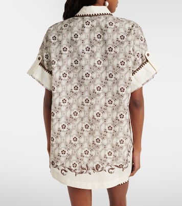 Printed cotton and silk bowling shirt | Alémais