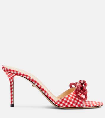 Double Bow 85 gingham mules | Mach & Mach