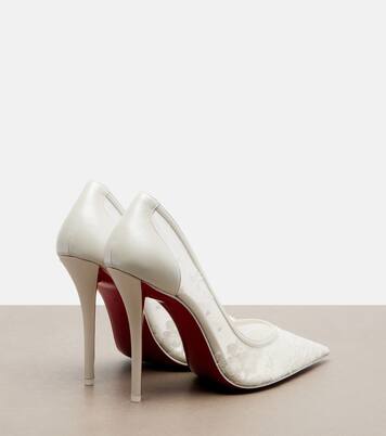 Miss Z floral leather-trimmed pumps | Christian Louboutin