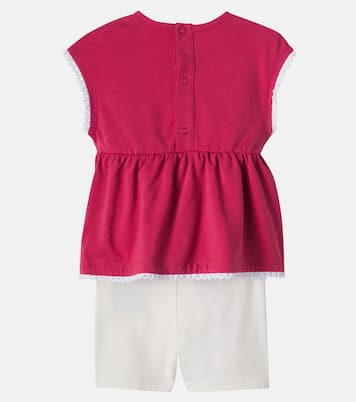 婴幼儿 — 蕾丝边饰棉质混纺上衣与裤装套装 | Moncler Enfant