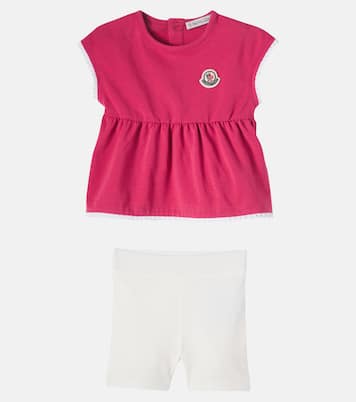 婴幼儿 — 蕾丝边饰棉质混纺上衣与裤装套装 | Moncler Enfant