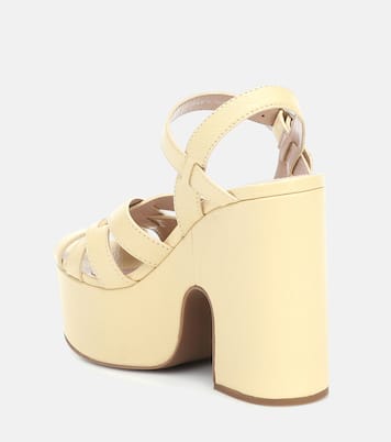 Leather platform sandals | Miu Miu