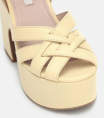Leather platform sandals | Miu Miu