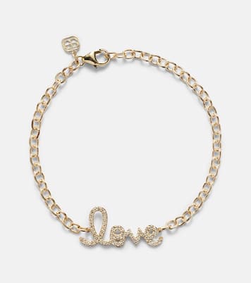Bracelet Love en or jaune 14 ct et diamants | Sydney Evan