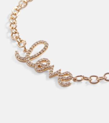Bracelet Love en or jaune 14 ct et diamants | Sydney Evan