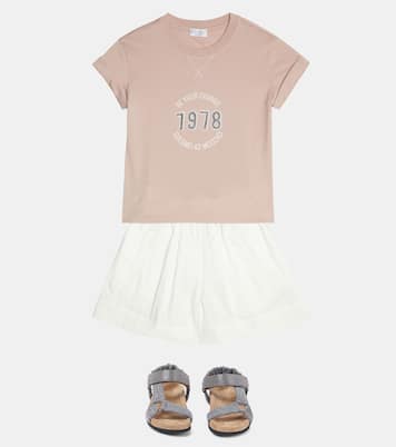 Verziertes T-Shirt aus Baumwolle | Brunello Cucinelli Kids