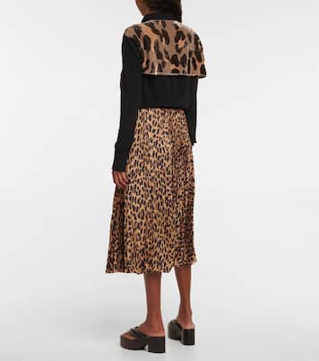 Cotton-blend leopard-print cropped cardigan | Sacai