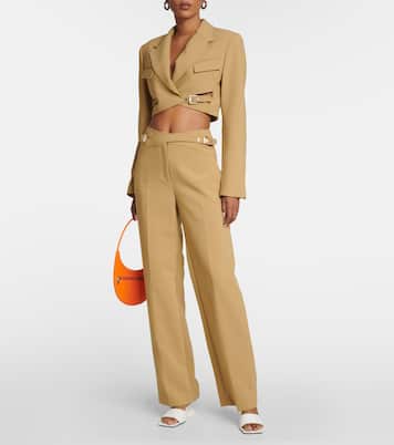 Pantalon ample Interlock en laine mélangée | Dion Lee