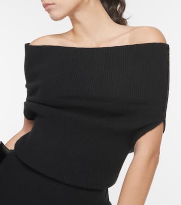 Ribbed-knit off-shoulder midi dress | Toteme