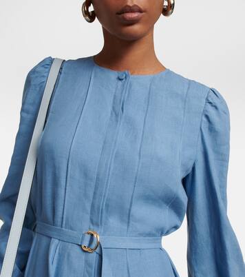Belted linen midi dress | Chloé