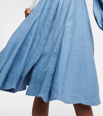 Belted linen midi dress | Chloé
