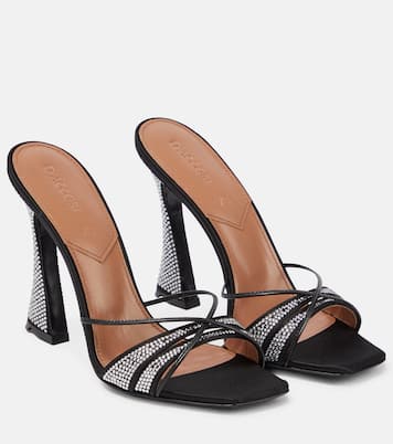 Lust crystal-embellished satin mules | D'Accori