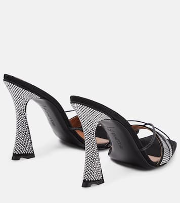 Lust crystal-embellished satin mules | D'Accori