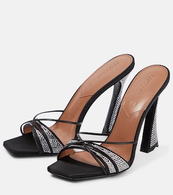 Lust crystal-embellished satin mules | D'Accori