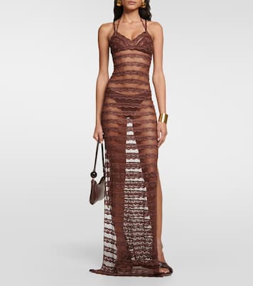 Semi-sheer lace camisole maxi dress | Aya Muse