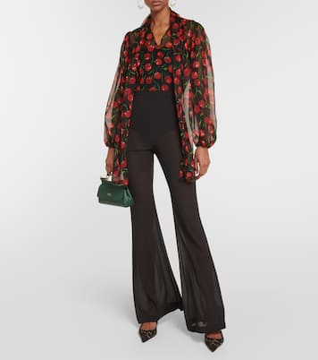 Blusa Cherry in chiffon di seta | Dolce&Gabbana