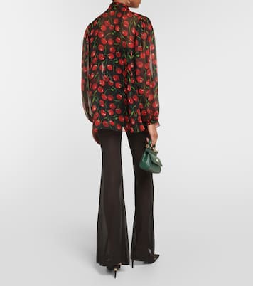 Blusa Cherry in chiffon di seta | Dolce&Gabbana