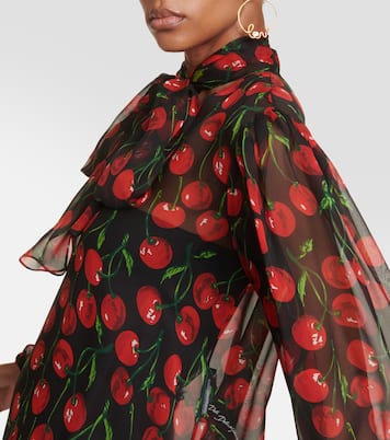 Blusa Cherry in chiffon di seta | Dolce&Gabbana