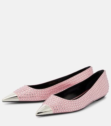 Rhinestone-embellished ballet flats | Area