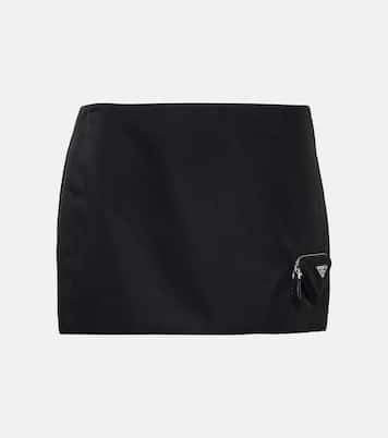 Mini-jupe à taille haute en nylon | Prada