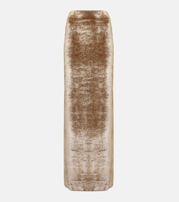 High-rise velvet maxi skirt | Brunello Cucinelli