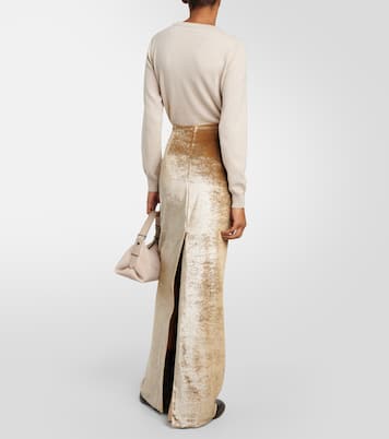 High-rise velvet maxi skirt | Brunello Cucinelli