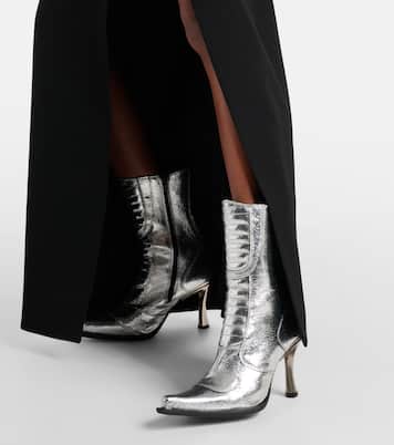 Ankle Boots aus Metallic-Leder | Vetements