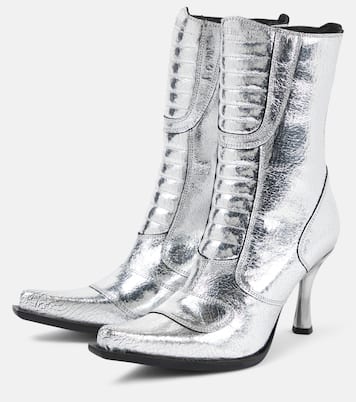 Ankle Boots aus Metallic-Leder | Vetements