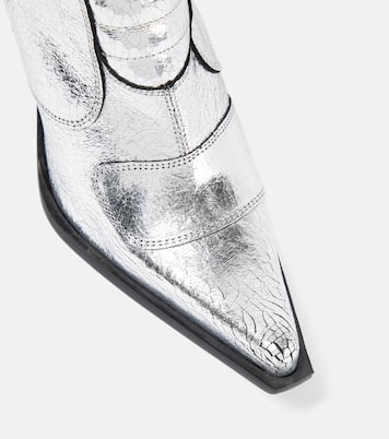 Ankle Boots aus Metallic-Leder | Vetements