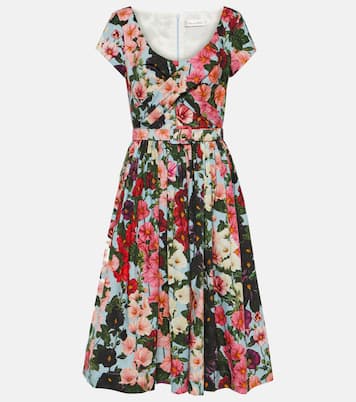 Floral cotton poplin midi dress | Oscar de la Renta