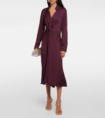 Vestido midi Bettie de satén con bustier | Velvet