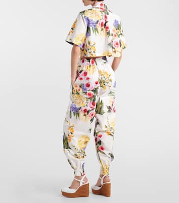 Camicia cropped in popeline con stampa | Dolce&Gabbana