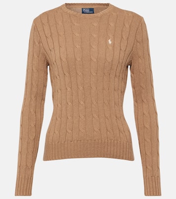 Cable-knit crewneck cotton sweater | Polo Ralph Lauren