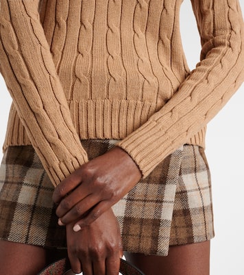 Cable-knit crewneck cotton sweater | Polo Ralph Lauren