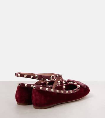 Rockstud velvet ballet flats | Valentino Garavani