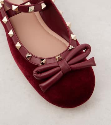 Rockstud velvet ballet flats | Valentino Garavani