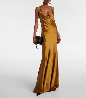 Abito lungo in raso | Saint Laurent