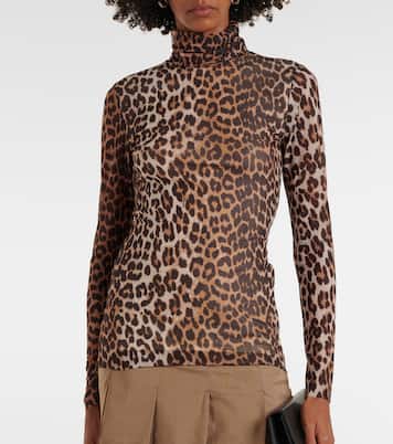 Bedrucktes Top aus Mesh | Ganni